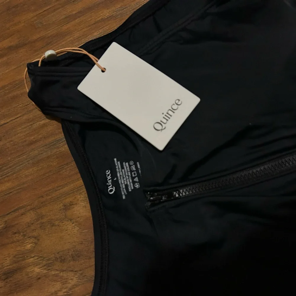 Quince Italian Zip-Front One-Piece Swimsuit in Black Women’s Size Large NWT - Picture 11 of 11